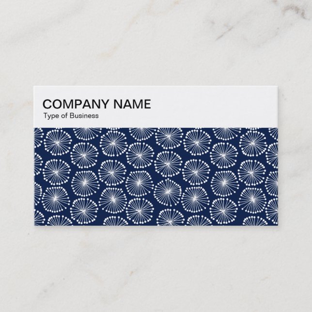 Top Panel - Floral Pattern 02 - Indigo Business Ca Card (Front)
