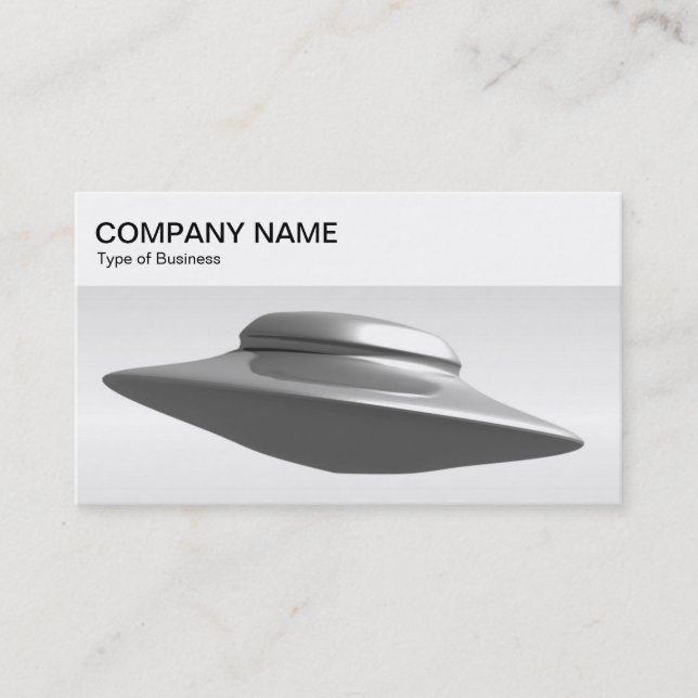 Top Panel - Flying Saucer BW Business Card (Front)