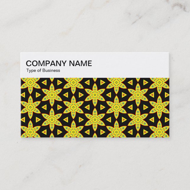Top Panel - Star Flower Pattern Business Card (Front)