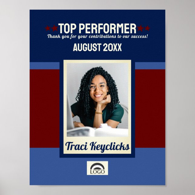Top performer employee of the month award poster (Front)