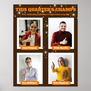 Top performer recognition quarterly photo display poster