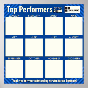 top performers employee of the month photo display poster