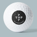 Top Pop Father Dad Personalized Golf Balls<br><div class="desc">Show your father,  dad or grandfather how much you appreciate them with this cute Top Pop modern typography design.
Perfect for Father's Day,  birthdays and any other day!
Change the name to customize.</div>