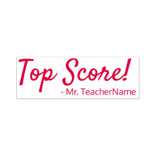 "Top Score!" + Custom Educator Name Self-inking Stamp