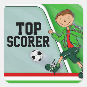Top Scorer garçons football vert autocollant footb