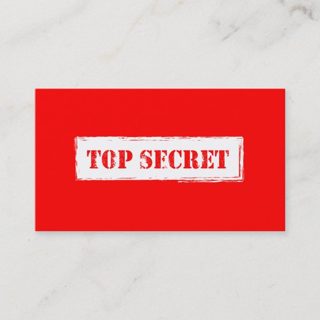 Top Secret Business Cards (Front)