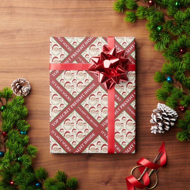 Top Secret Christmas Present Funny Wrapping Paper (Holiday Gift)