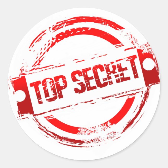 Top Secret Classic Round Sticker (Front)