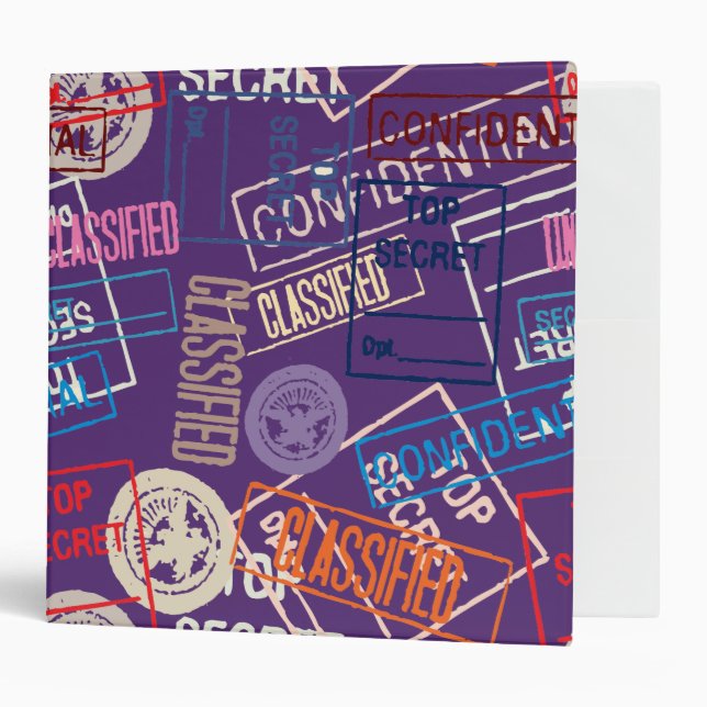 Top Secret Classified Confidential Design Binder (Front/Inside)