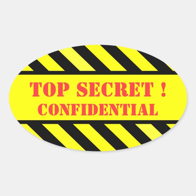 top secret - confidential oval sticker (Front)
