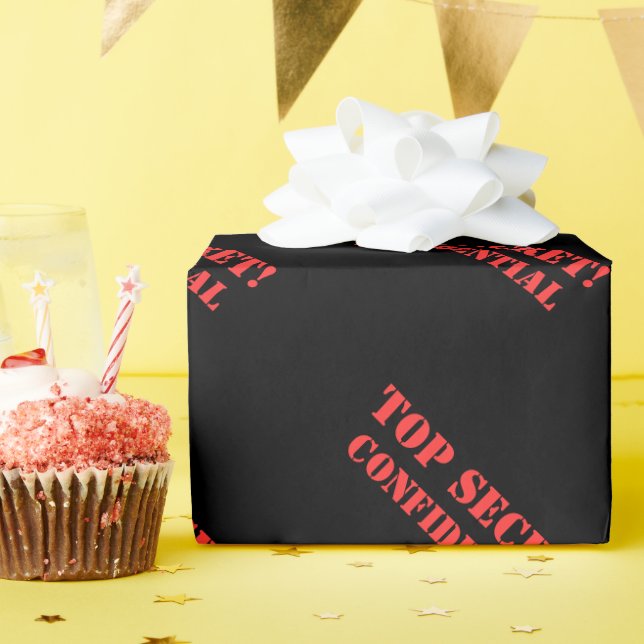 top secret - confidential wrapping paper (Birthday Party)
