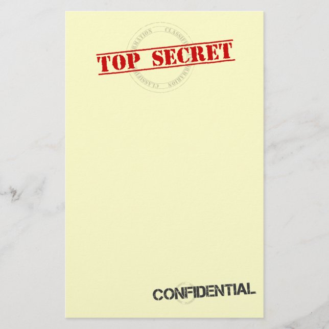 Top Secret Fun Stationary Stationery (Front)