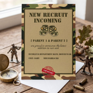 Top Secret Military Gender Reveal Invitation