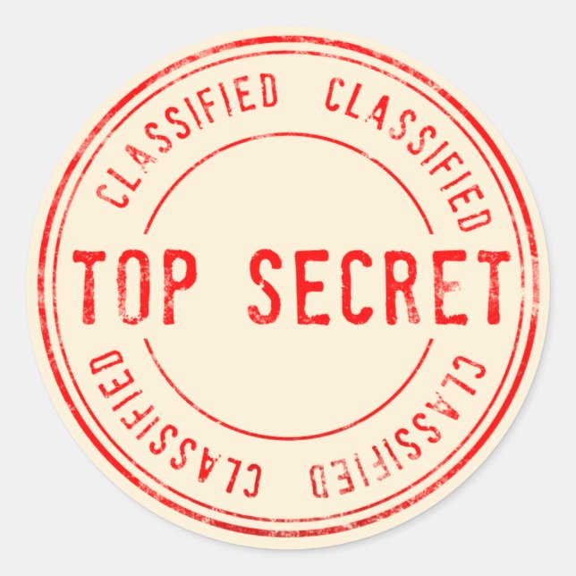 Top Secret Mission Birthday Party Secret agent Spy Classic Round Sticker (Front)