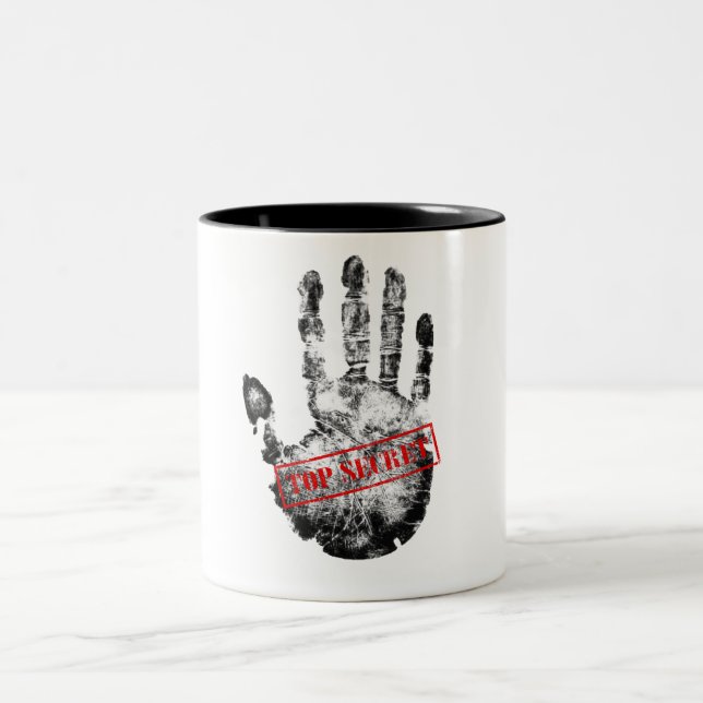 Top Secret Mug. Two-Tone Coffee Mug (Center)