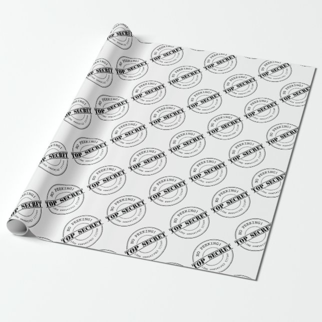 Top Secret | No peeking | Christmas wrapping paper (Unrolled)