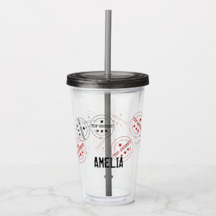  Top Secret Personalized  Acrylic Tumbler