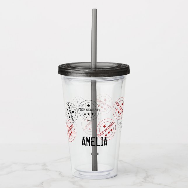  Top Secret Personalized  Acrylic Tumbler (Front)