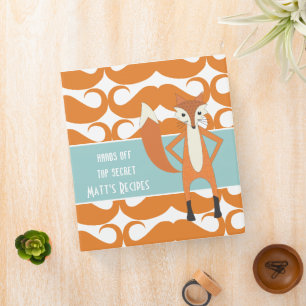 Top Secret Personalized Fox Moustache Recipe Binder