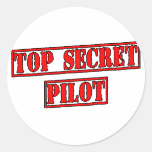 Top Secret Pilot Classic Round Sticker