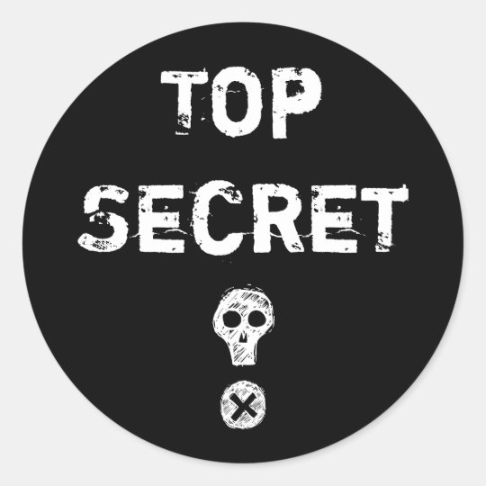 Top Secret Scull Sticker