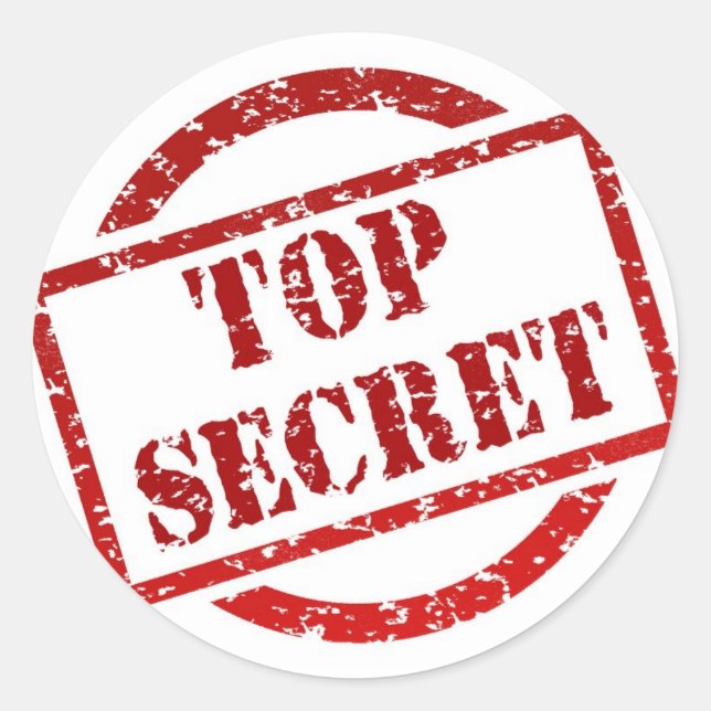 Top Secret Stamp Classic Round Sticker, Glossy Classic Round Sticker (Front)