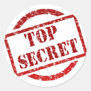 Top Secret Stamp Classic Round Sticker, Glossy Sticker