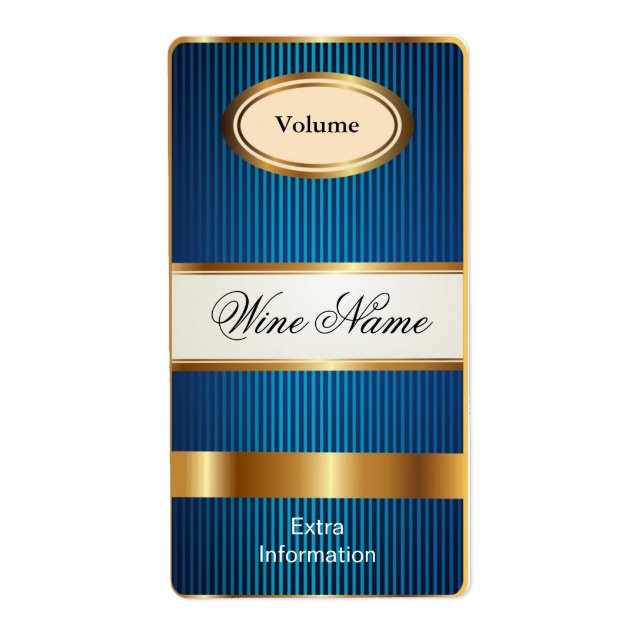 Top Shelf Blue Wine Label (Front)