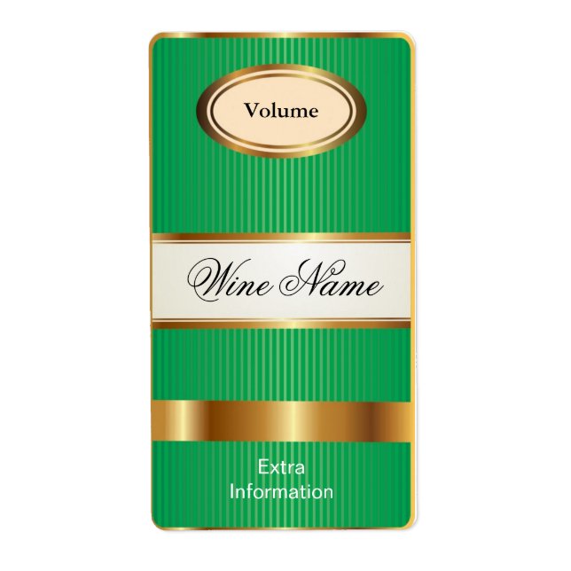 Top Shelf Green Wine Label (Front)