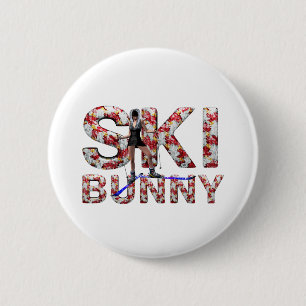 TOP Ski Bunny 2 Inch Round Button