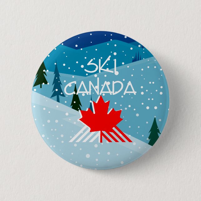 TOP Ski Canada 2 Inch Round Button (Front)