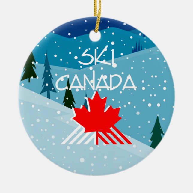 TOP Ski Canada Ceramic Ornament (Front)