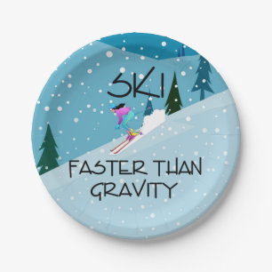TOP Ski Faster Paper Plate
