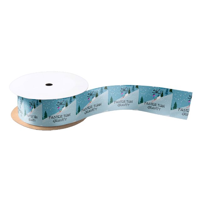 TOP Ski Faster Satin Ribbon (Spool)