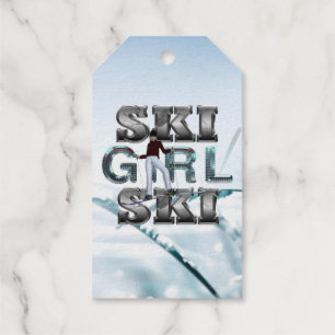 TOP Ski Girl Ski Gift Tags