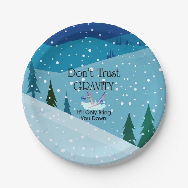 TOP Ski Humour Paper Plate (Front)
