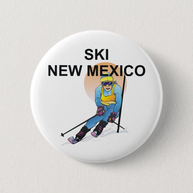 TOP Ski New Mexico 2 Inch Round Button (Front)