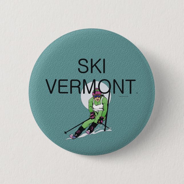 TOP Ski Vermont 2 Inch Round Button (Front)