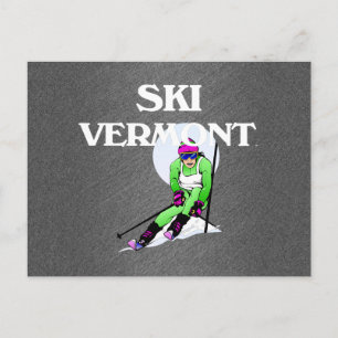 TOP Ski Vermont Postcard