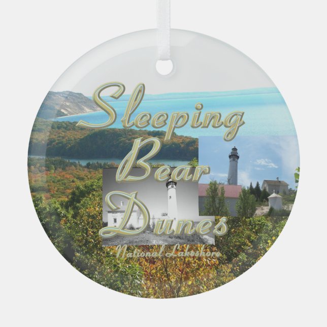 TOP Sleeping Bear Dunes Glass Ornament (Front)