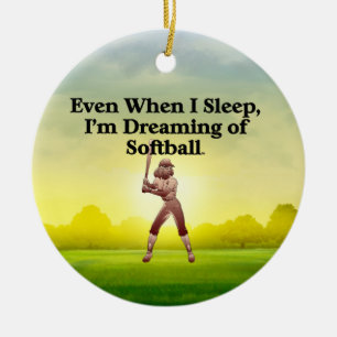 TOP Softball Dreams Ceramic Ornament