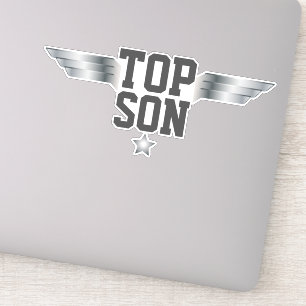Top Son Aviator Pilot Wings Silver Effect