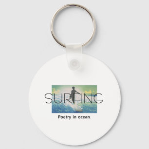 TOP Surfing Poetry in Ocean Keychain