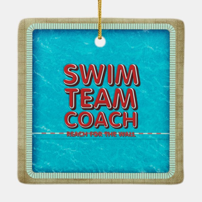 TOP Swim Coach Ceramic Ornament (Back)