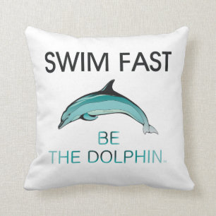 TOP Swim Dolphin Fast Throw Pillow