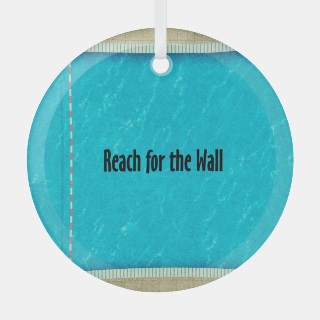 TOP Swim Slogan Glass Ornament (Front)