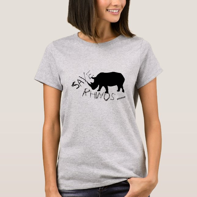 Top T-Shirt de Rhinos pour les économies amusantes (Devant)