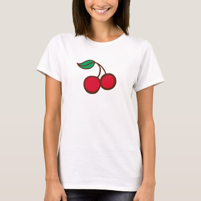 Top T-Shirt Retro Rockabilly Cherry (Devant)