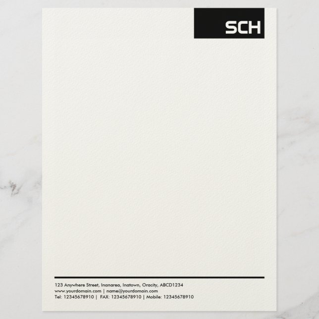 Top Tag - Black (Felt) Letterhead (Front)