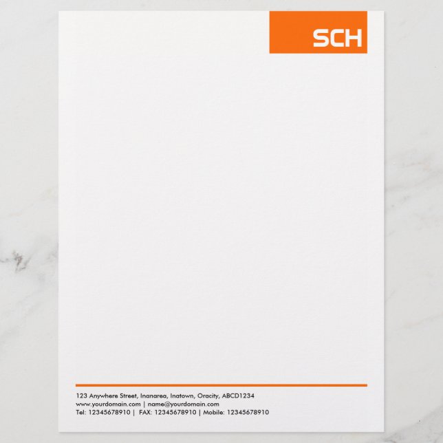 Top Tag - Orange Letterhead (Front)